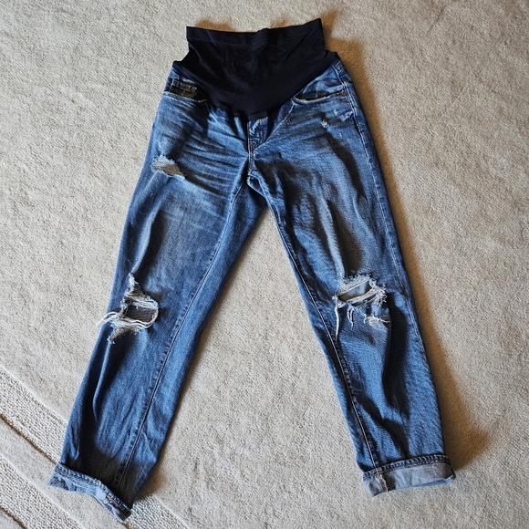 Old Navy Maternity Full Panel OG Loose Ripped Jeans - Picture 2 of 4